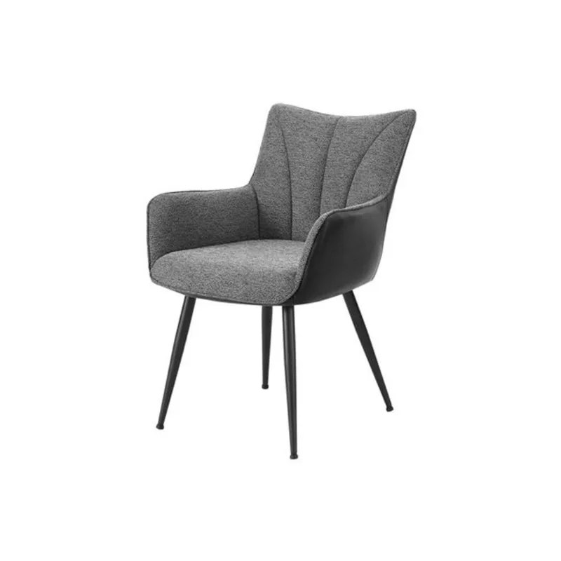 Monarch Specialties Contemporary Dining Chairs w/ Fabric Upholstery and Leather Look 35-in - Black - Set of 2