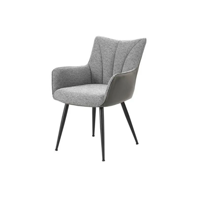 Monarch Specialties Contemporary Dining Chairs w/ Fabric Upholstery and Wood Frame 35-in - Light Grey - Set of 2