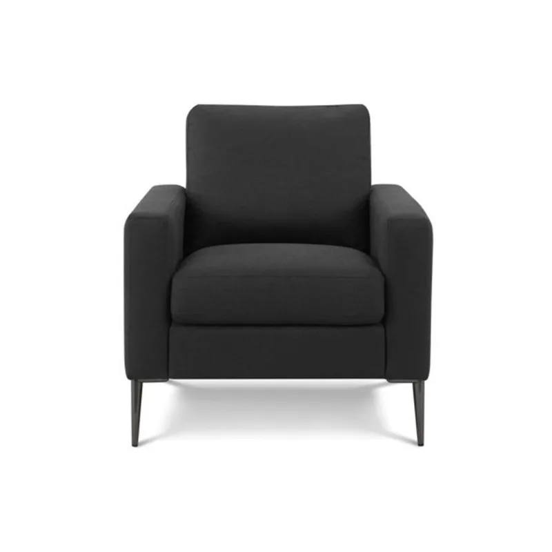 Monarch Specialties Contemporary Upholstered Accent Chair 32-in – Black Fabric/Black Metal