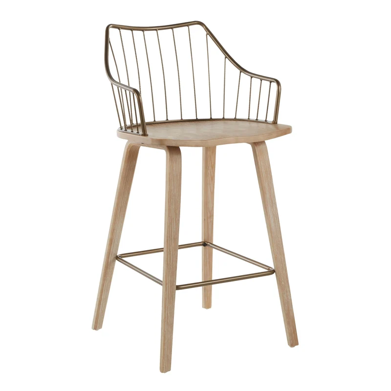 Winston - Farmhouse Counter Stool Beige