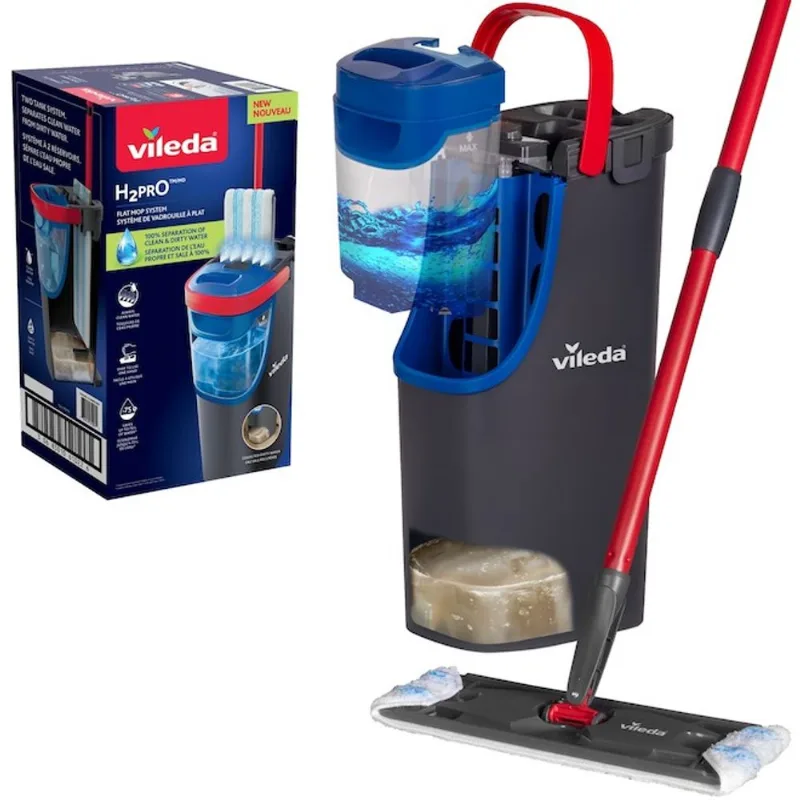 vileda H2prO Flat Mop System with Bucket