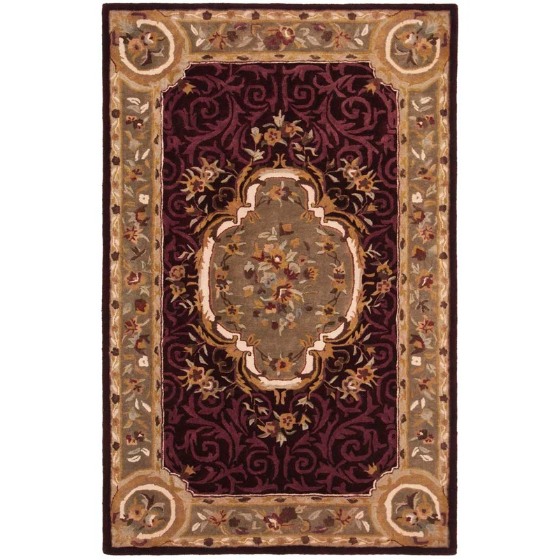 Safavieh Empire 414 Rug, EM414 DARK RED / DARK BEIGE / 6' x 6' Round