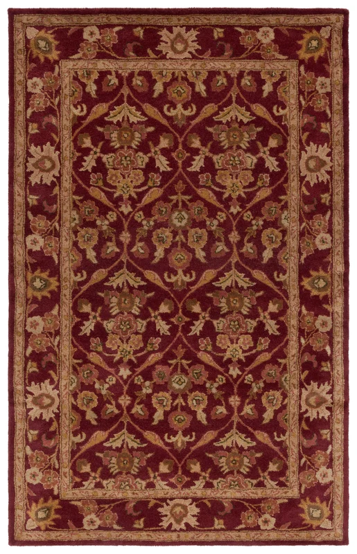 Safavieh Antiquity Floral Lattice Hand-Tufted Wool Rug, AT51 WINE / GOLD / 3' X 5'