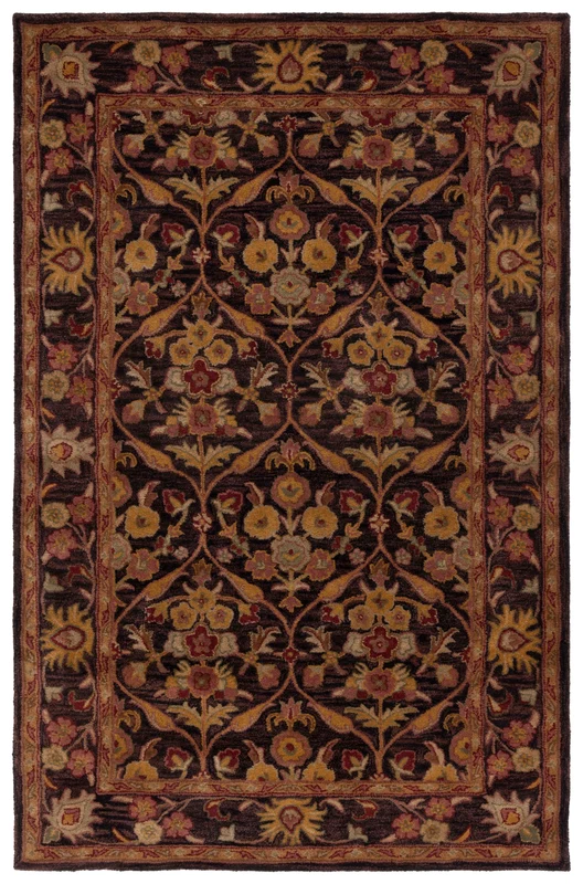 Safavieh Antiquity Floral Lattice Hand-Tufted Wool Rug, AT51 DARK PLUM / GOLD / 2' X 3'