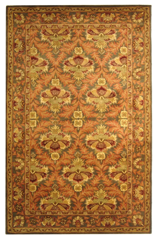 Safavieh Antiquity Botanical Trellis Hand-Tufted Wool Rug, AT54 SAGE / GOLD / 2'-3" X 12'
