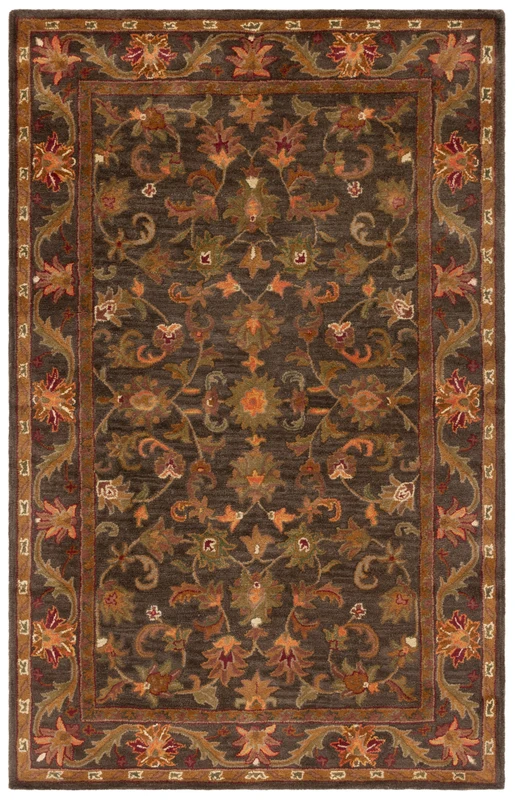 Safavieh Antiquity Acanthus Bordered Hand-Tufted Wool Rug, AT52 GREEN / GOLD / 7'-6" X 9'-6"
