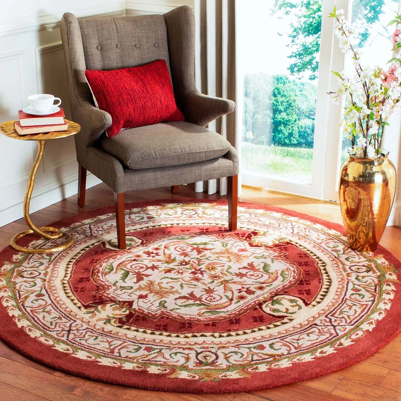 Safavieh Classic 755 Rug, CL755 Burgundy / 6' X 6' Round