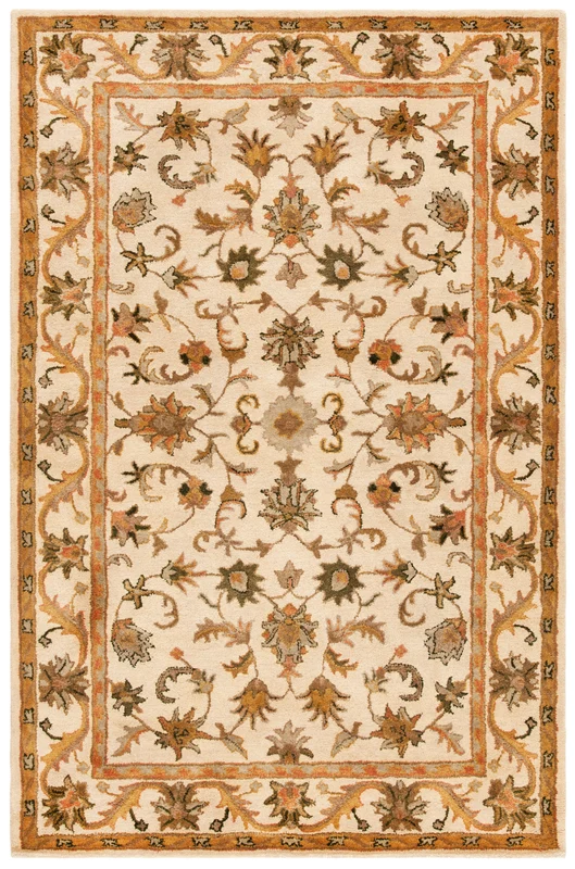 Safavieh Antiquity Acanthus Bordered Hand-Tufted Wool Rug, AT52 GOLD / 5' X 8'