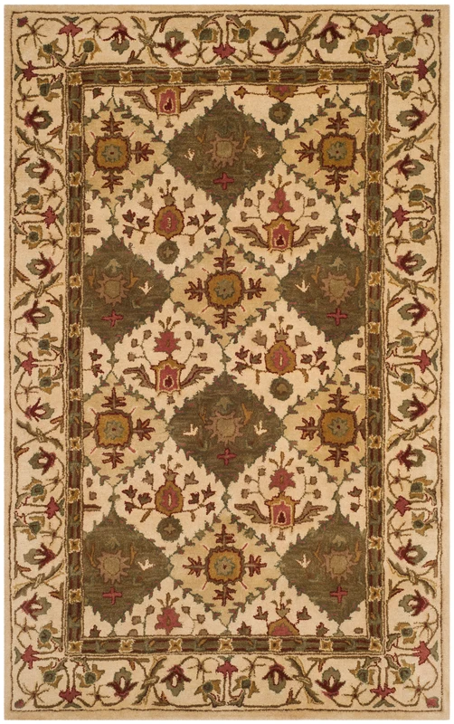 Safavieh Antiquity Diamond Lattice Hand-Tufted Wool Rug, AT57 BEIGE / 9'-6" X 13'-6"