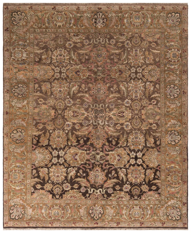 Safavieh Old World 115 Rug, OW115 DARK BROWN / GOLD / 2'-6" x 12'-0"