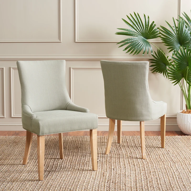 Safavieh Lester 19''H Dining Chairs (Set of 2), MCR4709 Granite / 22" X 24.8" X 36.4"