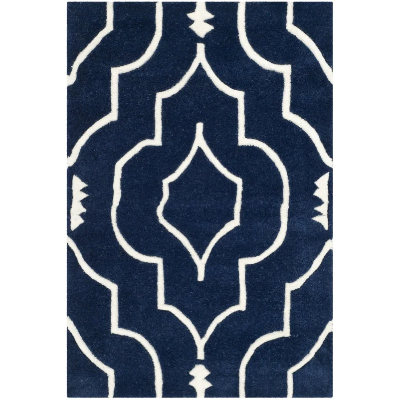 Safavieh Chatham 736 Rug, CHT736 Dark Blue / Ivory / 3' X 5'