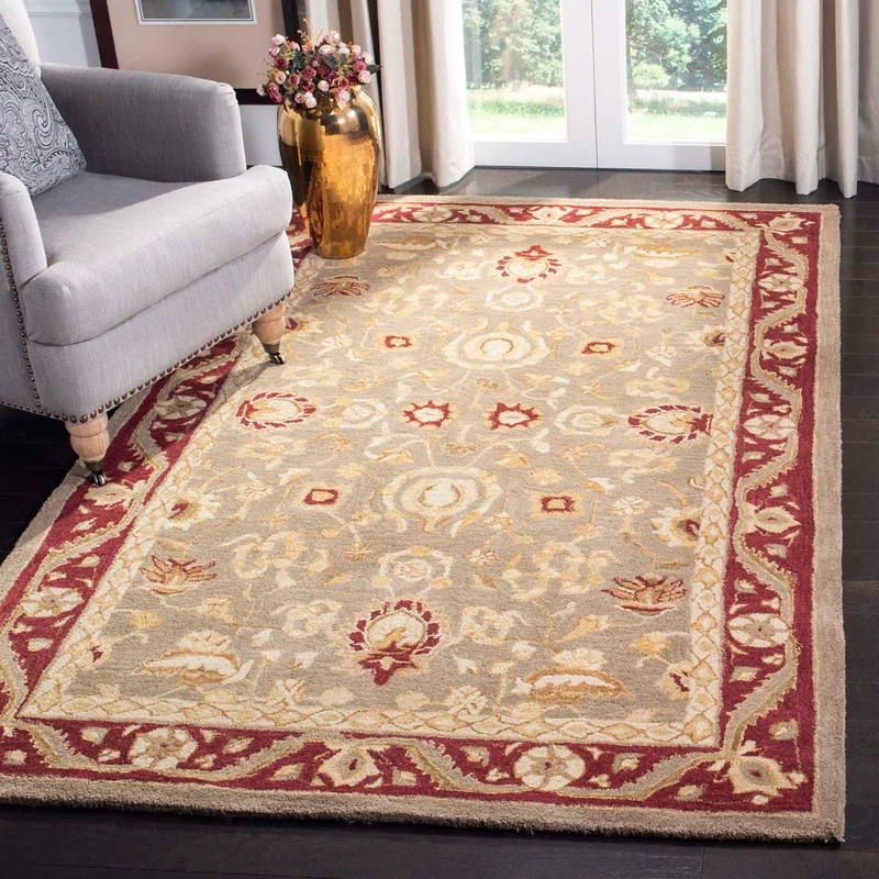 Safavieh Anatolia 548 Rug, AN548 Light Green / Red / 3' X 5'