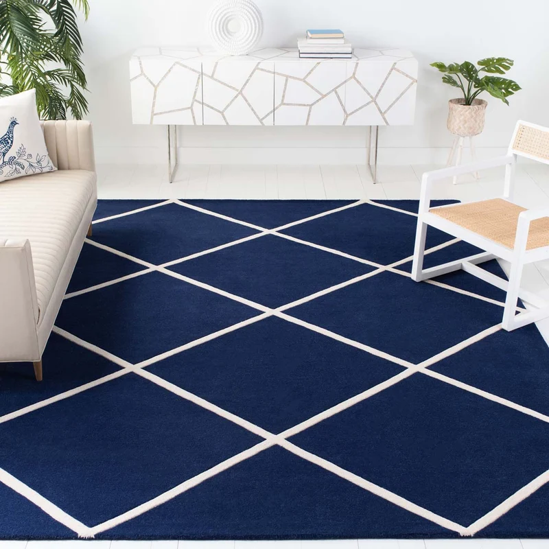 Safavieh Chatham 720 Rug, CHT720 Dark Blue / Ivory / 2'-3" X 9'