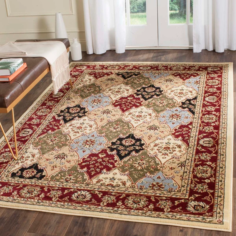 Safavieh Lyndhurst 320 Rug, LNH320 Multi / Red / 2'-3" X 12'
