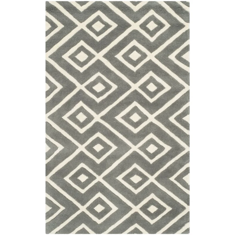 Safavieh Chatham 742 Rug, CHT742 Dark Grey / Ivory / 2' X 3'