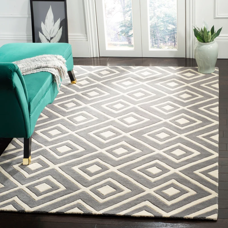 Safavieh Chatham 742 Rug, CHT742 Dark Grey / Ivory / 8' X 10'