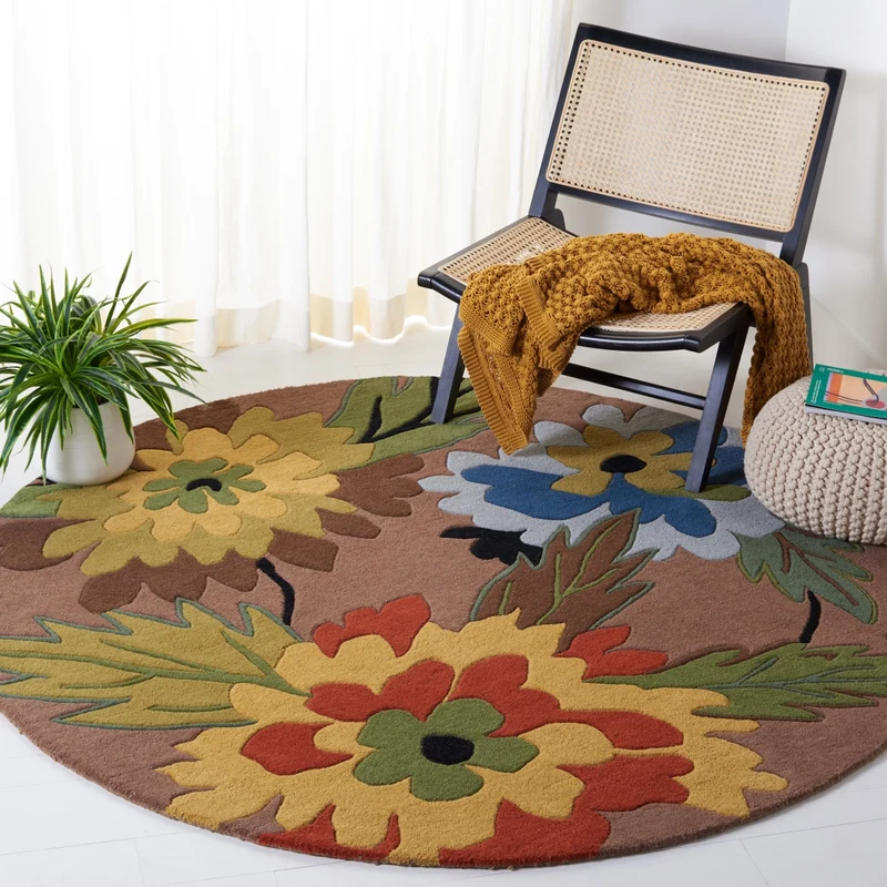 Soho 761 Rug | Safavieh - SOH761 BROWN / MULTI / 6'-0" x 6'-0" Round