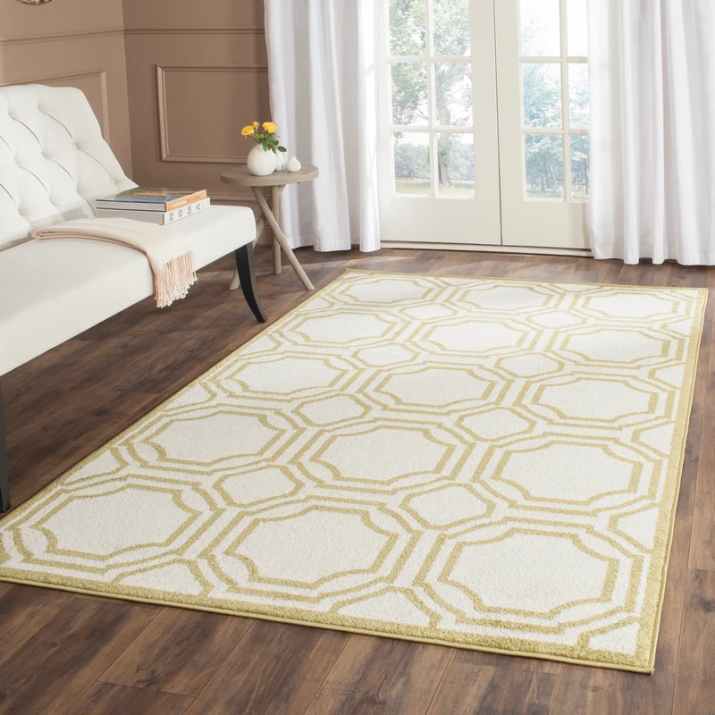 Safavieh Amherst 411 Rug, AMT411 Ivory / Light Green / 5'-3" X 8'