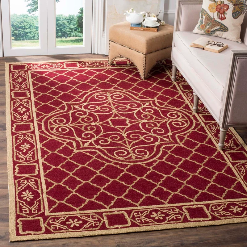 Safavieh Easy Care 729 Rug, EZC729 Maroon / Gold / 4' X 6'