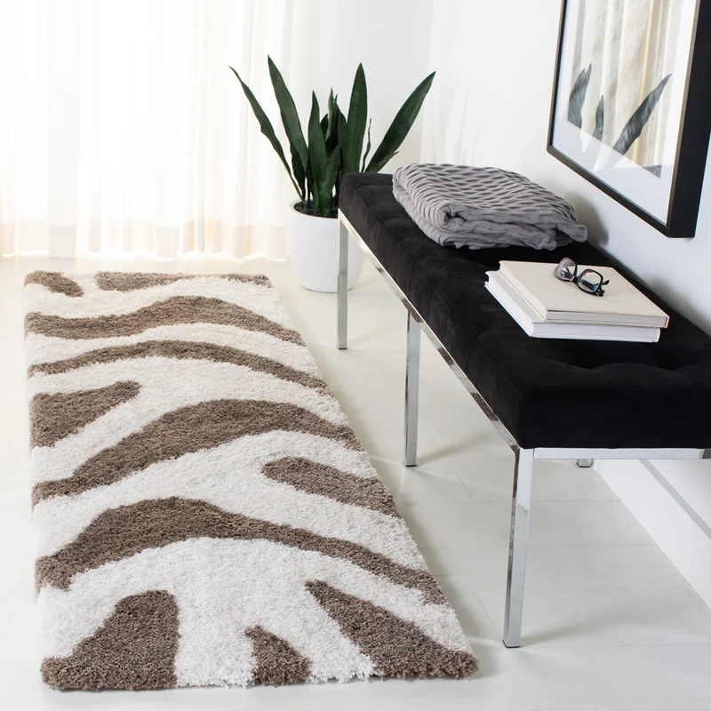 Safavieh Barcelona Shag 321 Rug, BSG321 Ivory / Silver / 2'-3" X 7'