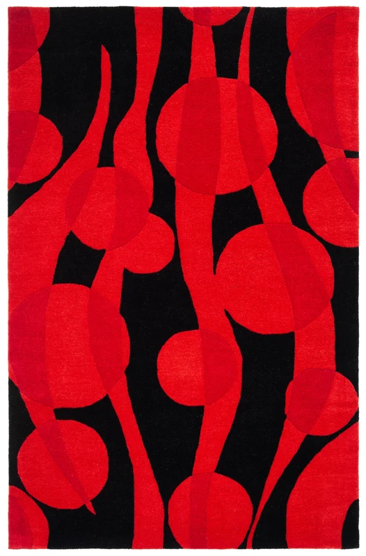 Soho 755 Rug | Safavieh - SOH755 BLACK / RED / 2'-6" x 12'-0"