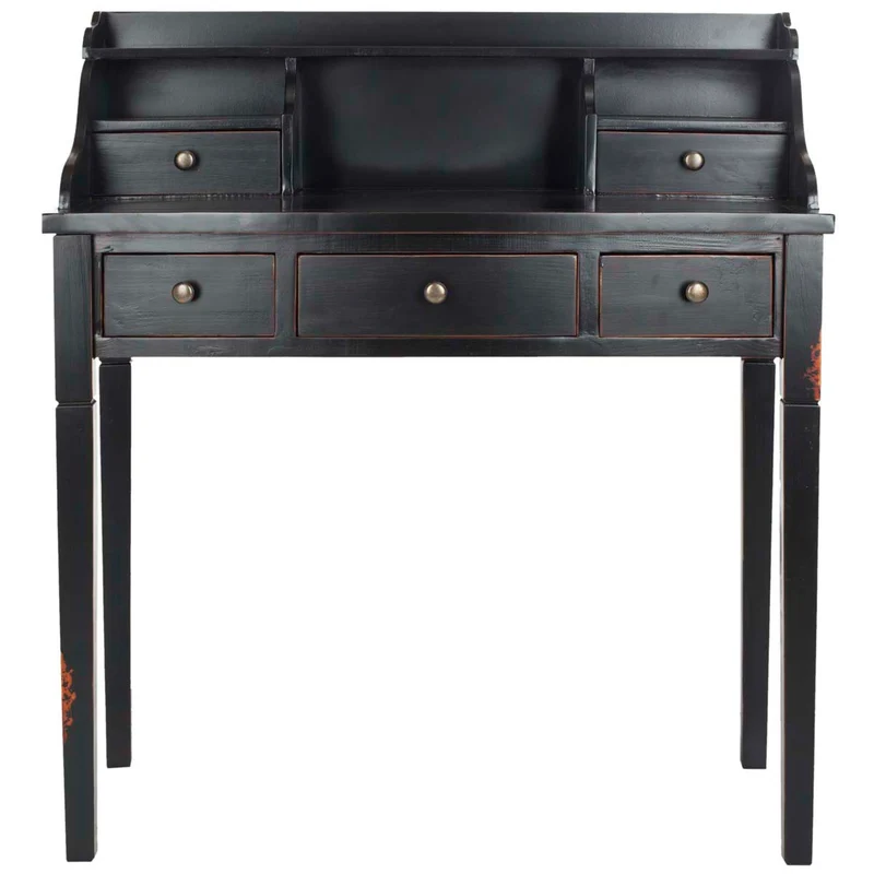 Safavieh Landon 5 Drawer Writing Desk , AMH6516 Distressed Black