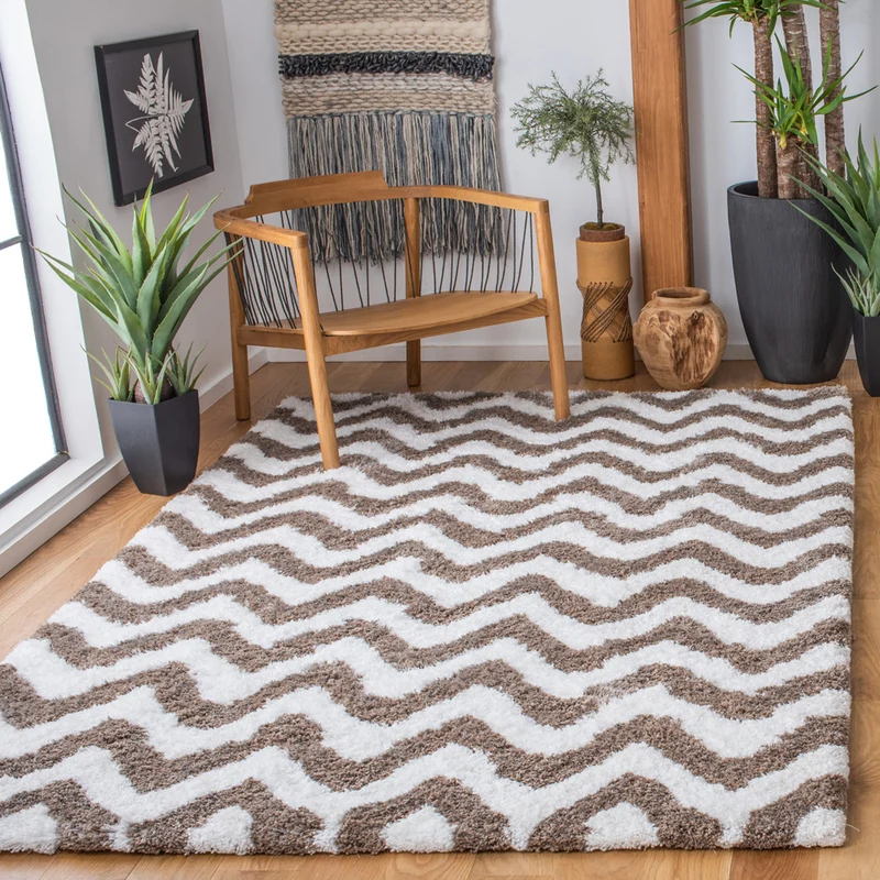 Safavieh Barcelona Shag 320 Rug, BSG320 Ivory / Silver / 9' X 12'