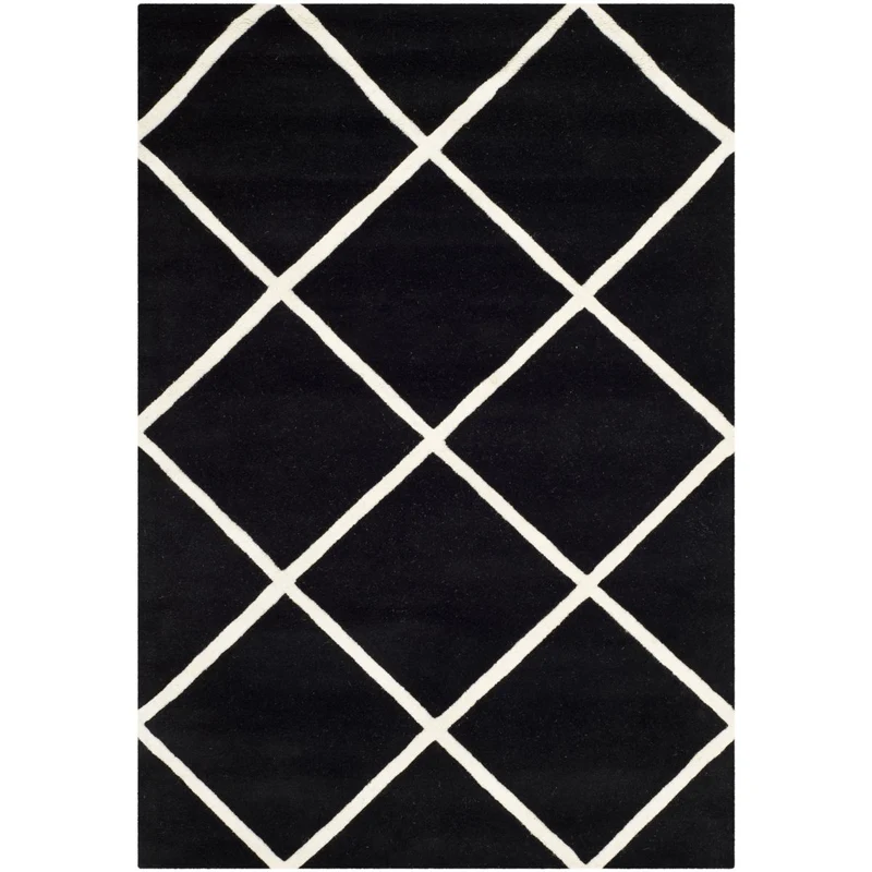 Safavieh Chatham 720 Rug, CHT720 Black / Ivory / 4' X 6'