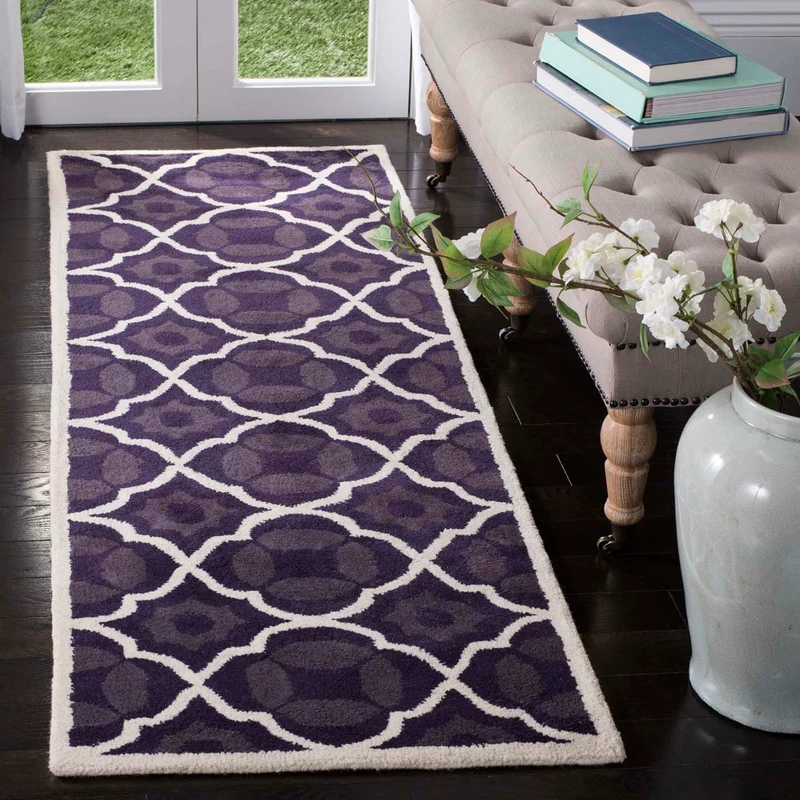 Safavieh Chatham 821 Rug, CHT821 Purple / Ivory / 5' X 5' Square