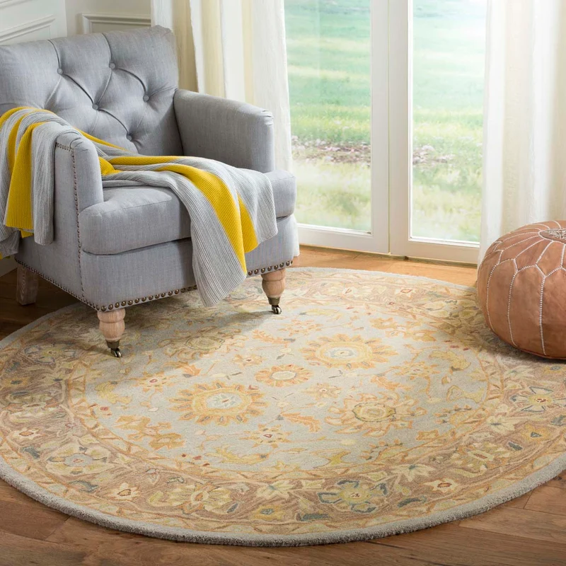Safavieh Anatolia 557 Rug, AN557 Teal / Brown / 6' X 6' Round