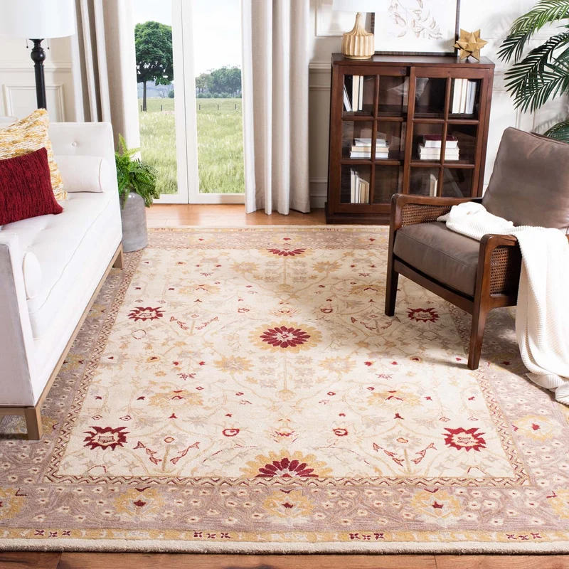 Safavieh Anatolia 50A Rug, AN550A Sand / Walnut / 6' X 6' Square