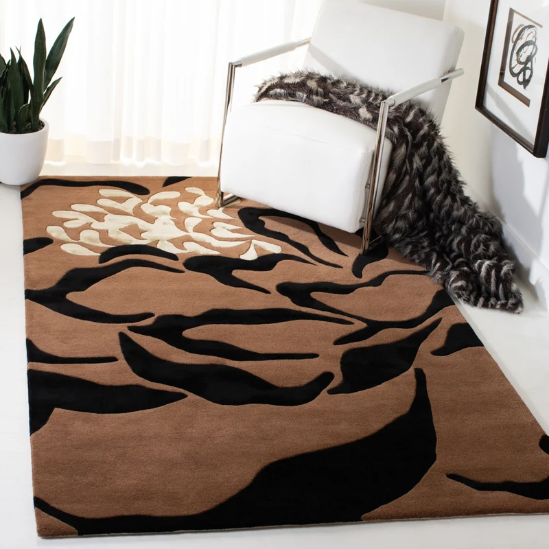 Soho 331 Rug | Safavieh - SOH331 BROWN / BLACK / 6'-0" x 9'-0"