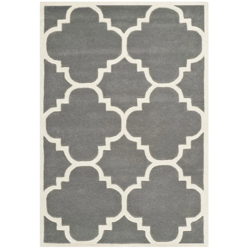 Safavieh Chatham 730 Rug, CHT730 Dark Grey / Ivory / 4' X 6'