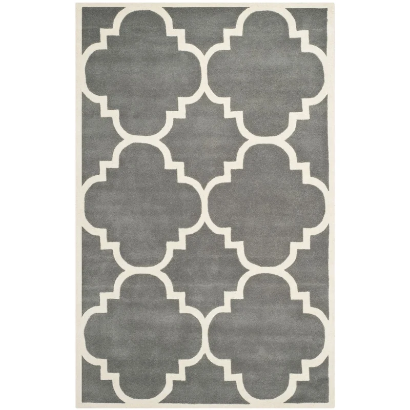 Safavieh Chatham 730 Rug, CHT730 Dark Grey / Ivory / 5' X 8'