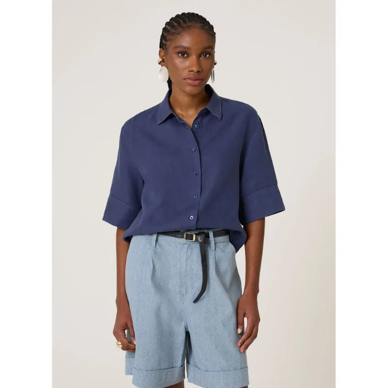 Camisa Linho Cropped Dudalina Feminina 44