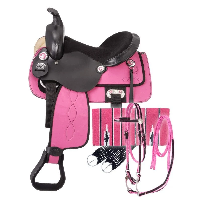 Eclipse by Tough1 Trail Saddle5 Piece Package Pink / 14"
