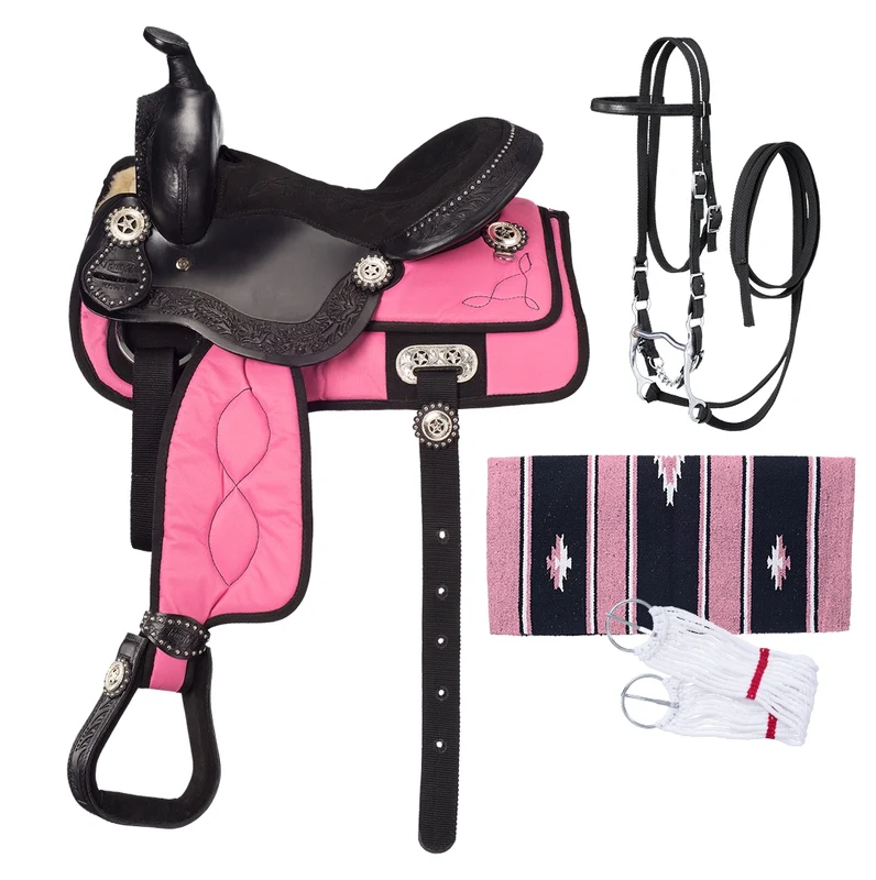 Tough-1 Eclipse Pro Trail Saddle Package Pink / 13