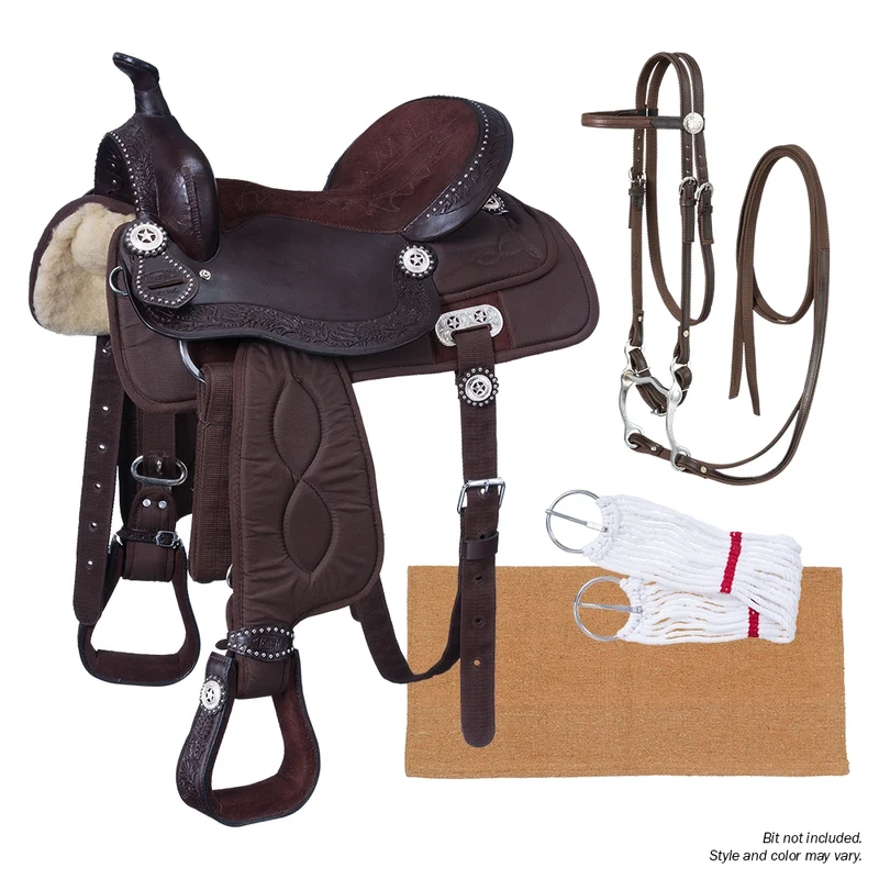 Tough-1 Eclipse Pro Trail Saddle Package Brown / 17