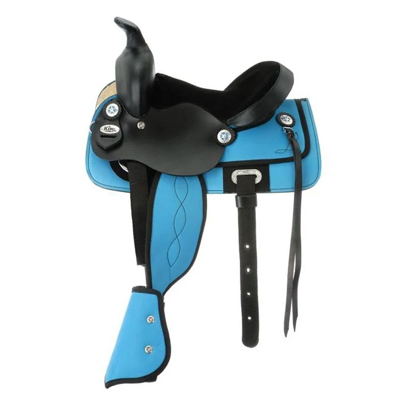 Tough1 Yth Krypton Trail Saddle Pkg Turquoise / 14