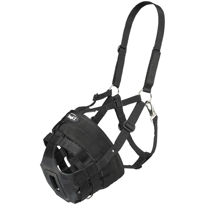 Tough1 Easy Breathe Poly/Nylon V Grazing Muzzle Black / Miniature A