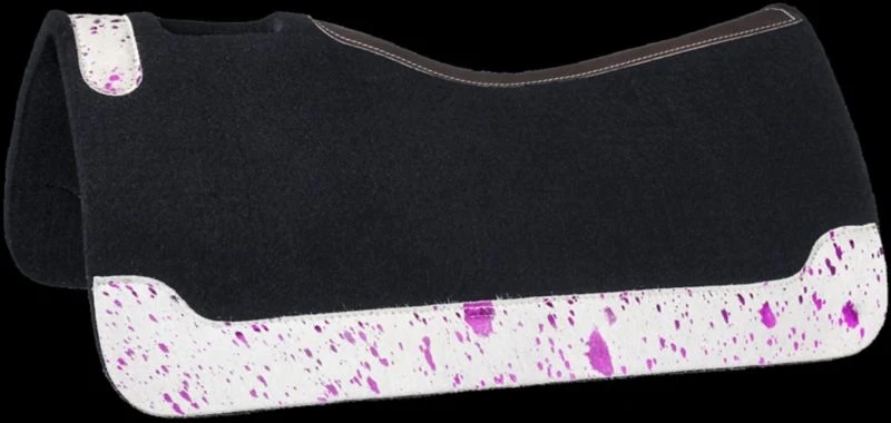 Tough1 Acid Wash Cowhide Saddle Pad Black / 26 x 26