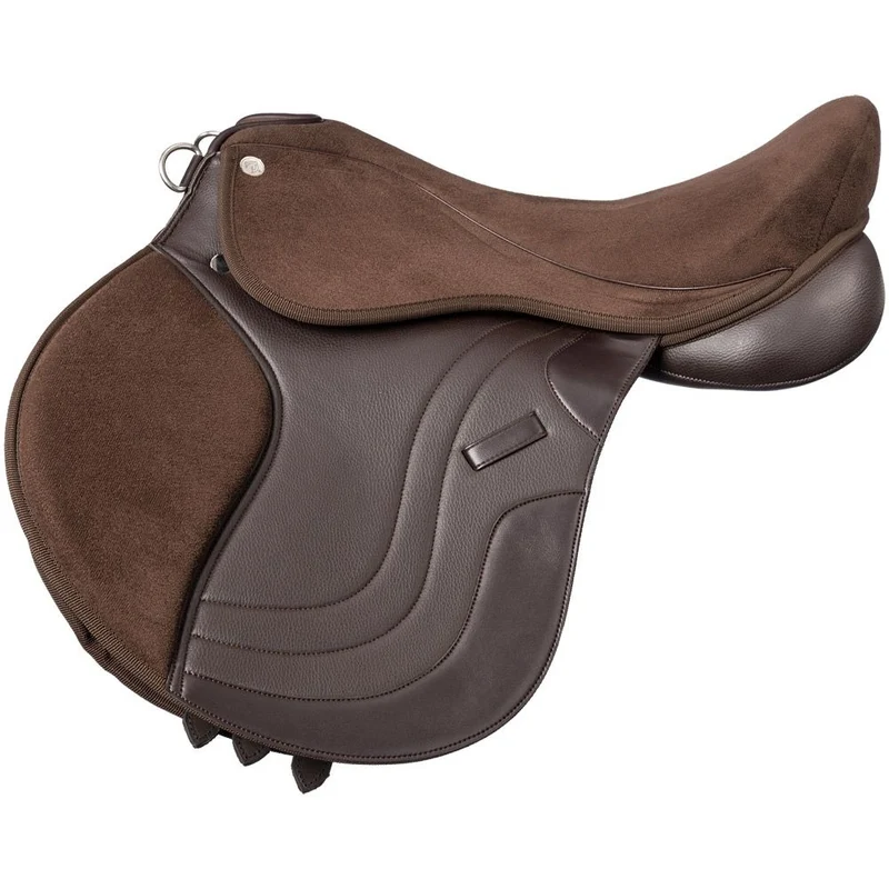Equitare Tempo Synthetic All Purpose Saddle - Wide Brown / 17"
