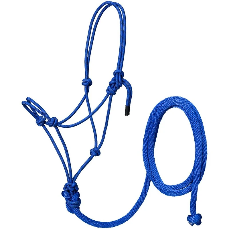 Tough1 Poly Rope Halter with Lead Royal Blue / Pony