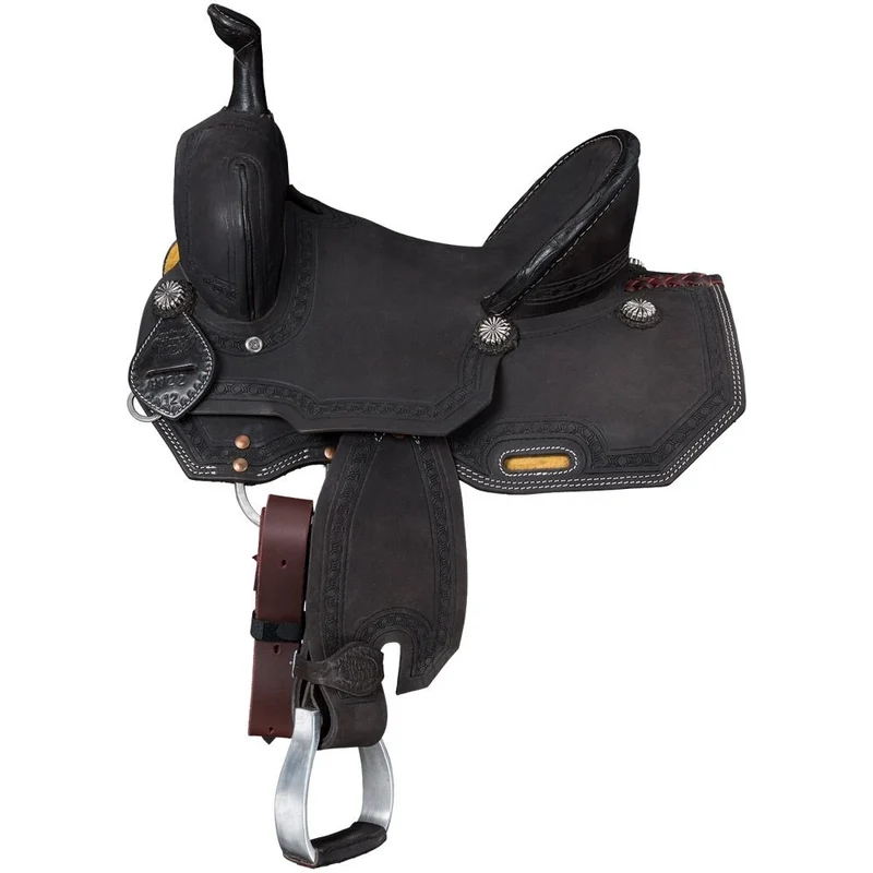 Silver Royal Youth Brownsville Barrel Saddle Chocolate Brown / 13"