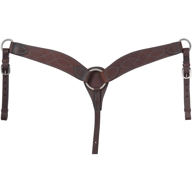 Tough1 Colored Thread Breastcollar Turquoise / Horse
