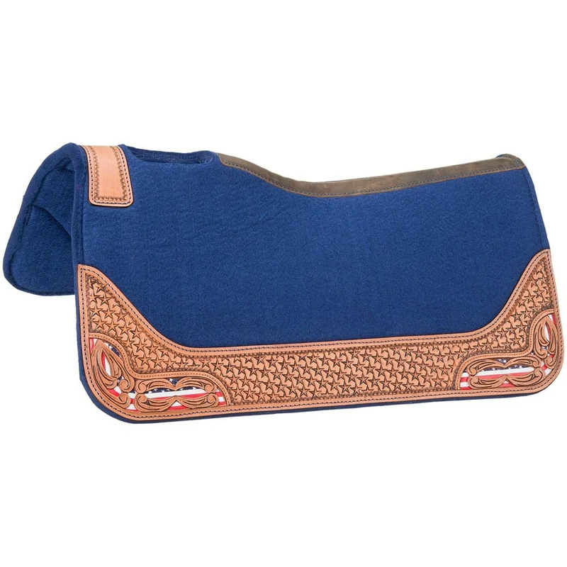 Tough1 Americana Saddle Pad Navy Blue / 28 x 28
