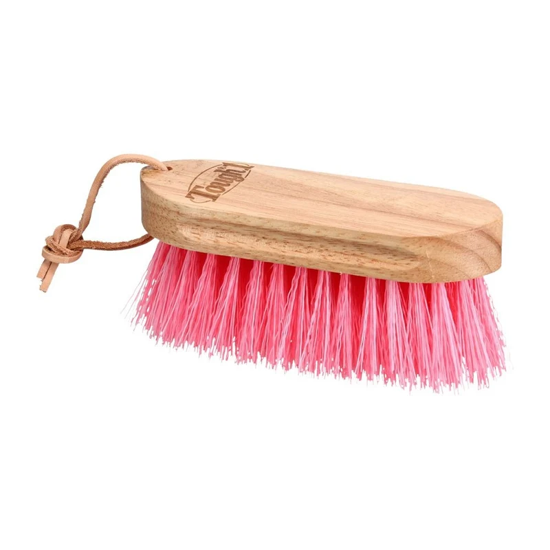Tough1 Junior Wood Block Medium Bristle Brush Pink / 6 1/4'' x 2 1/4", 1 3/4'' Bristles
