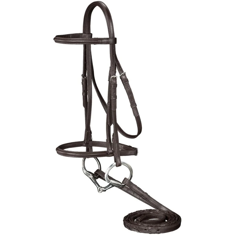 Equitare Synthetic Leather Snaffle Bridle Brown / Horse