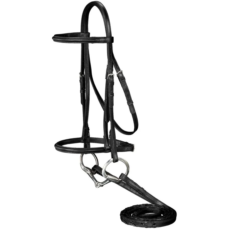 Equitare Synthetic Leather Snaffle Bridle Black / Horse